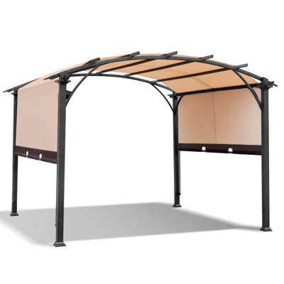 11 pi. L 11 pi. X P 11 pi. Pergola en métal avec auvent