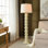 Lampe sur pied Abbott Poly - ivoire Pettye - abat-jour blanc