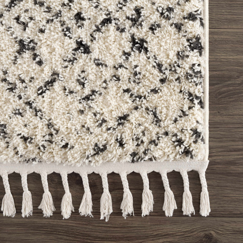 Tapis beige marocain Hildegarde, Tapis de couloir 2 pi 7 po x 7 pi 3 po