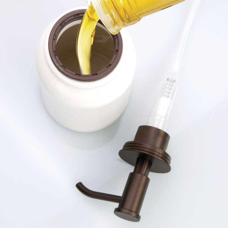 Distributeur de savon en céramique iDesign Westport pour cuisine, salle de bain - Crème / Bronze