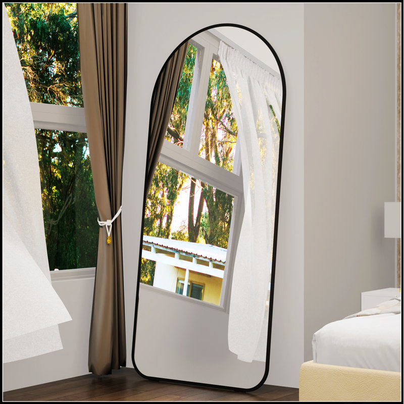 Arch Full Length Mirror With Metal Frame, Large Standing Mirror For Bedroom And Living Room, Clear Reflection And Elegant Design