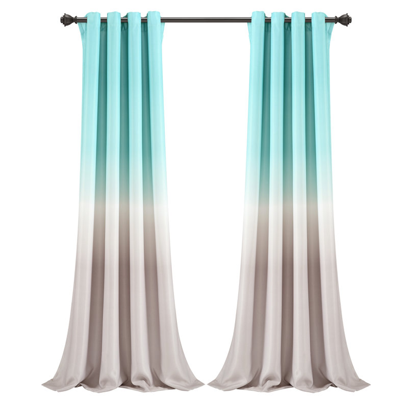 Room Darkening Curtain Pair, Width 132 x Drop 213 cm, Aqua