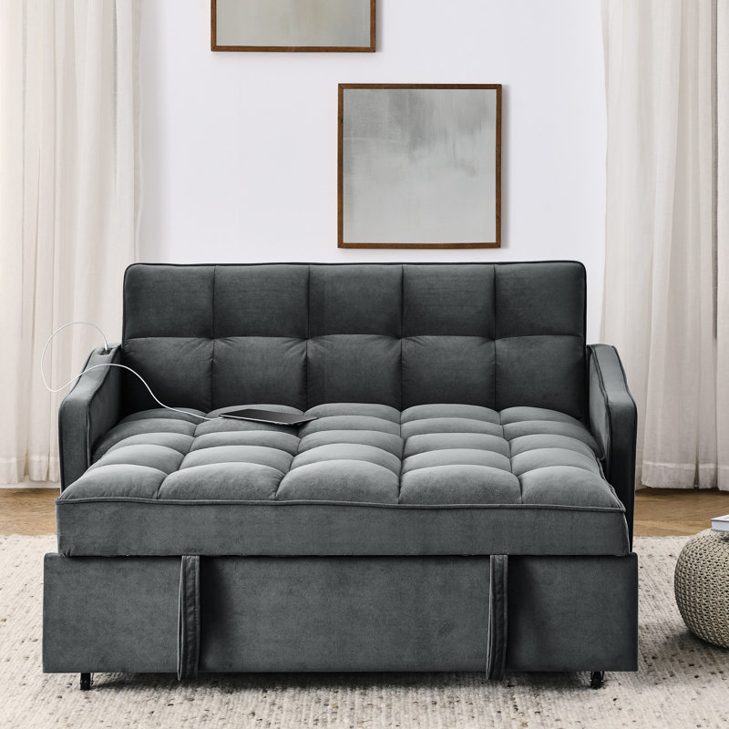 2 avec charge, dossier réglable, velours gris, lit élégant en velours, caractéristique, Gray