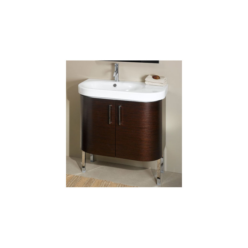 Ensemble de meuble-lavabo simple mural 32 po Rondo, Wengé