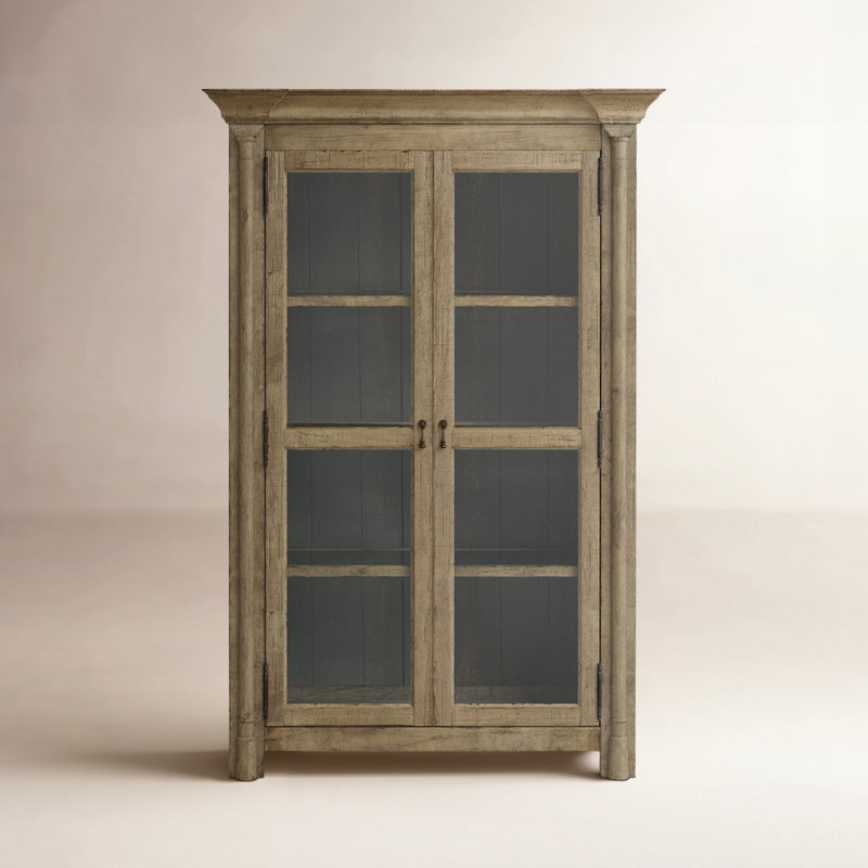 CiaoBella Lighted Display Cabinet, Natural