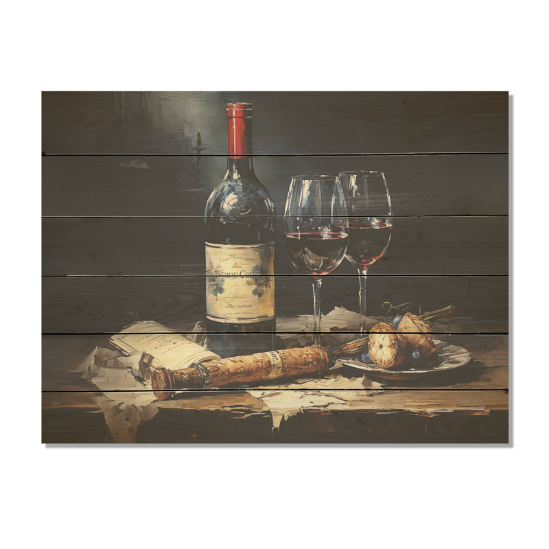Sommeliers, art mural sur bois de pin naturel, H 30 po x l 40 po