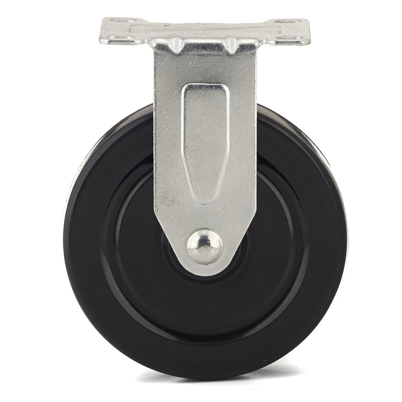 Industrial General-Duty Rubber Caster, 6.16" H