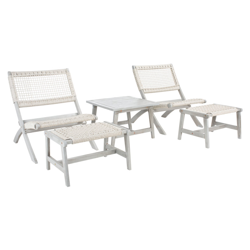 Armida Acacia 5 Piece Seating Group, White