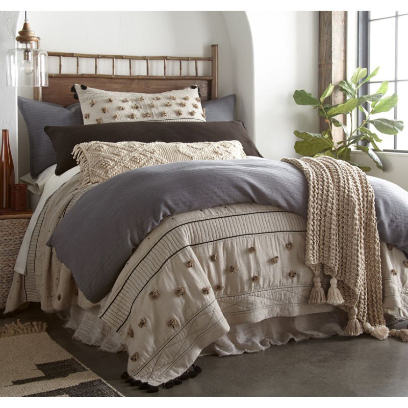 Cambria Linen Duvet Cover, King Duvet Cover, Steel Blue