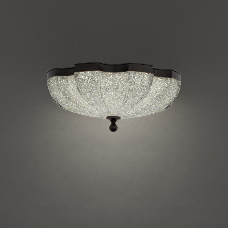 Cupola 1 Light Crystal LED Flush Mount, Black