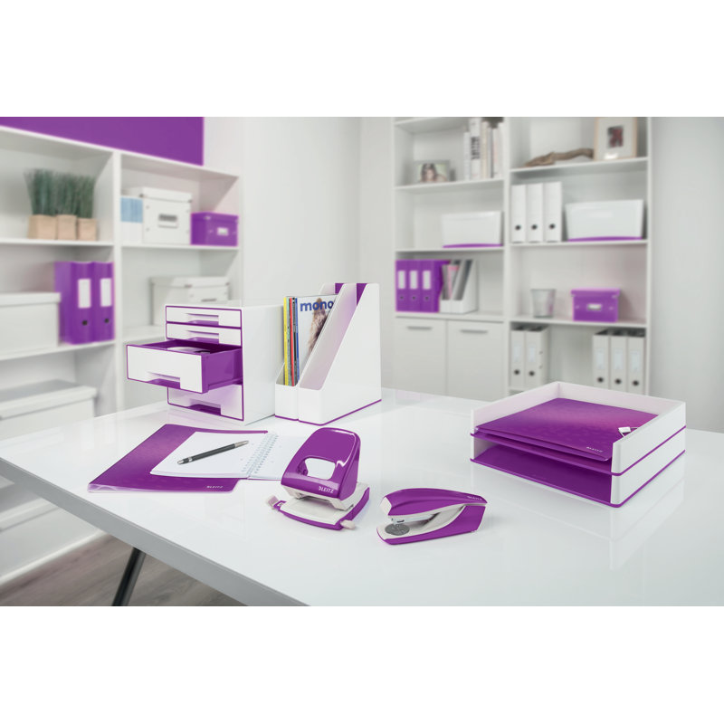 Free Standing Magazine Rack, White/Purple