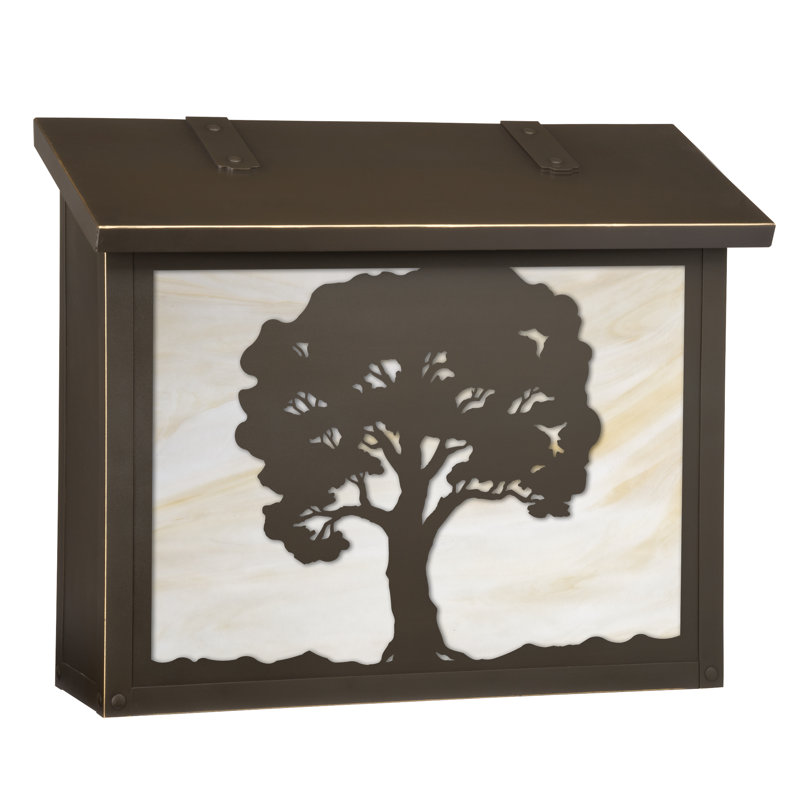 Boîte aux lettres murale chêne tree, Bronze architectural, Blanc vaporeux