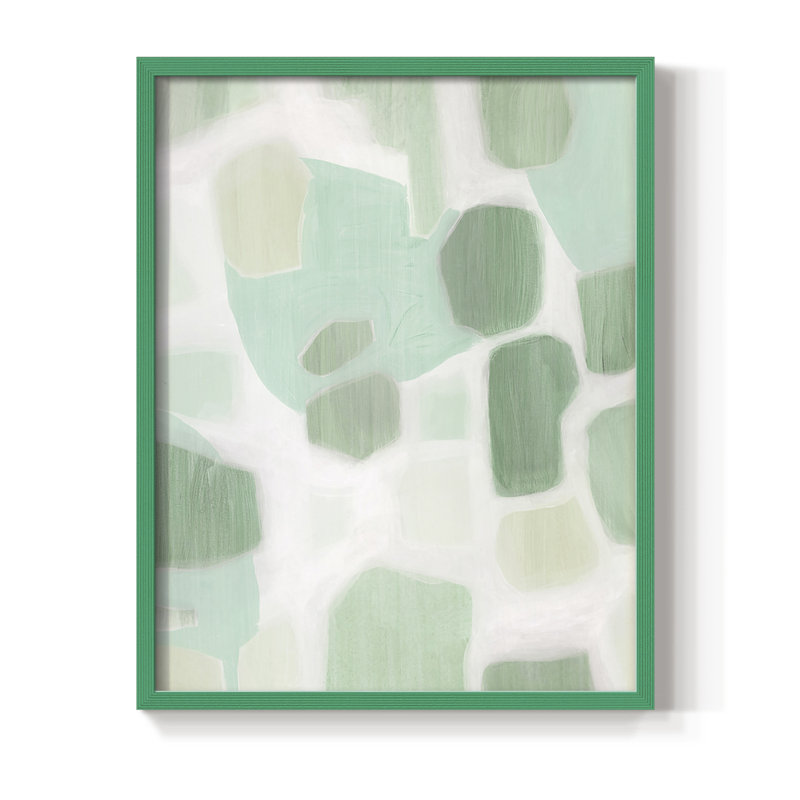 River Shapes II, reproduction encadrée - bois massif, Vert, H 10 po x l 8 po