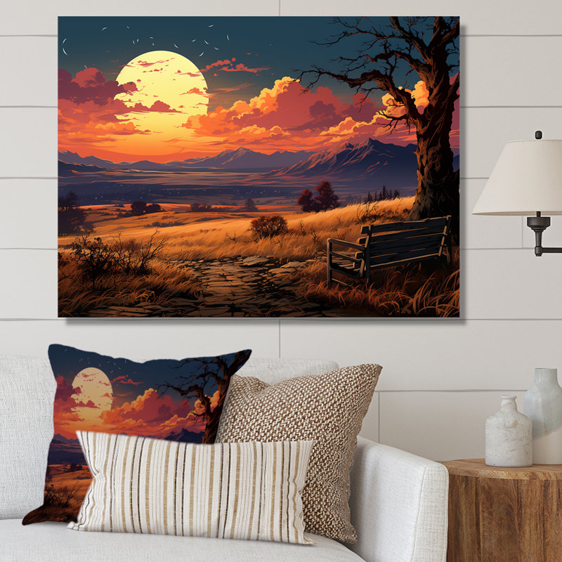 Coucher de soleil silhouette, Toile tendue, H 12 po x l 20 po x P 1 po