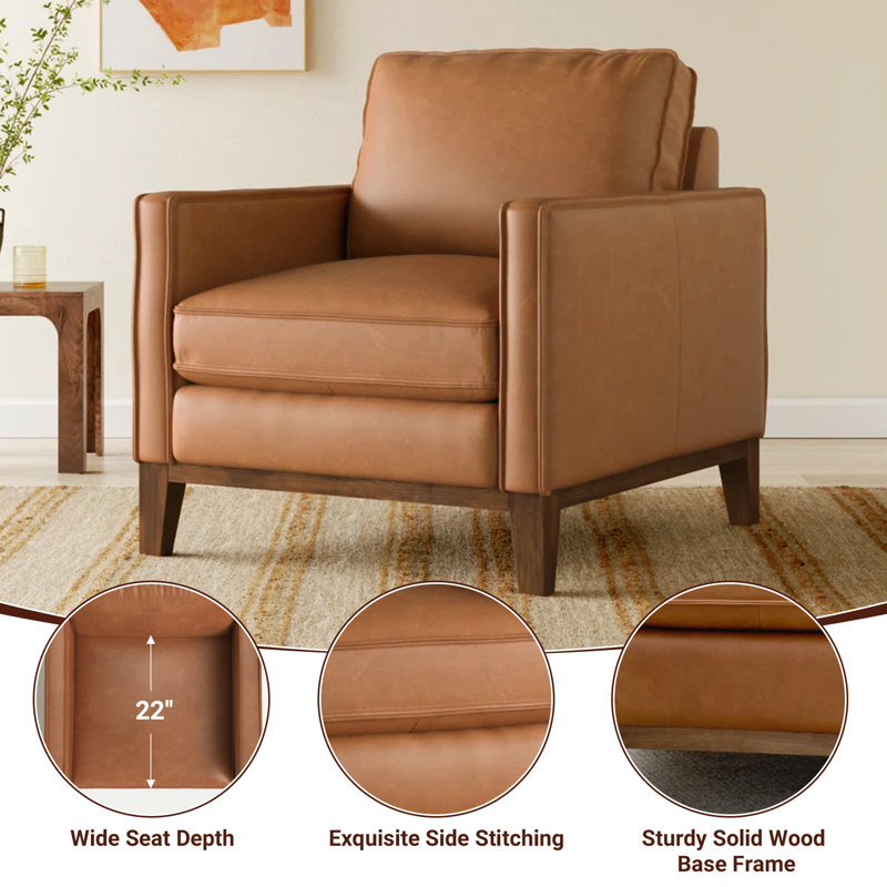 Causeuse en cuir véritable 3 pièces avec deux fauteuils Cascades, 3 Pieces: Loveseat, 2 Chairs