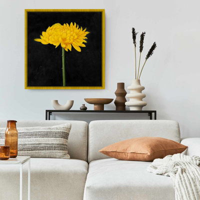 Rustic Botanical Chrysanthemum Framed Canvas | Bedroom Decor