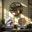 Tablette murale flottante ronde en bois de manguier 30 po, tablettes décoratives industrielles