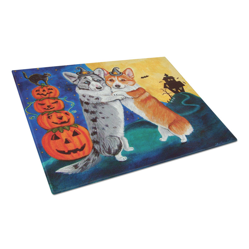 Planche à découper en verre trempé corgi caroline