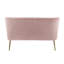 Delmon Velvet Loveseat with Gold Chrome Legs-2143574495