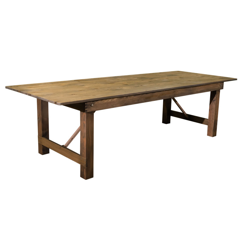 108 inch Natural Pine Wood Rectangle Folding Table