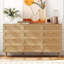 Commode à 12 tiroirs Airiona, commode en rotin, commode moderne pour chambre à coucher