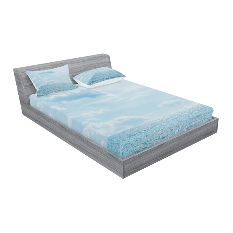 Clouds Microfiber Sheet Set, Queen Sheet Set with Fitted Sheet