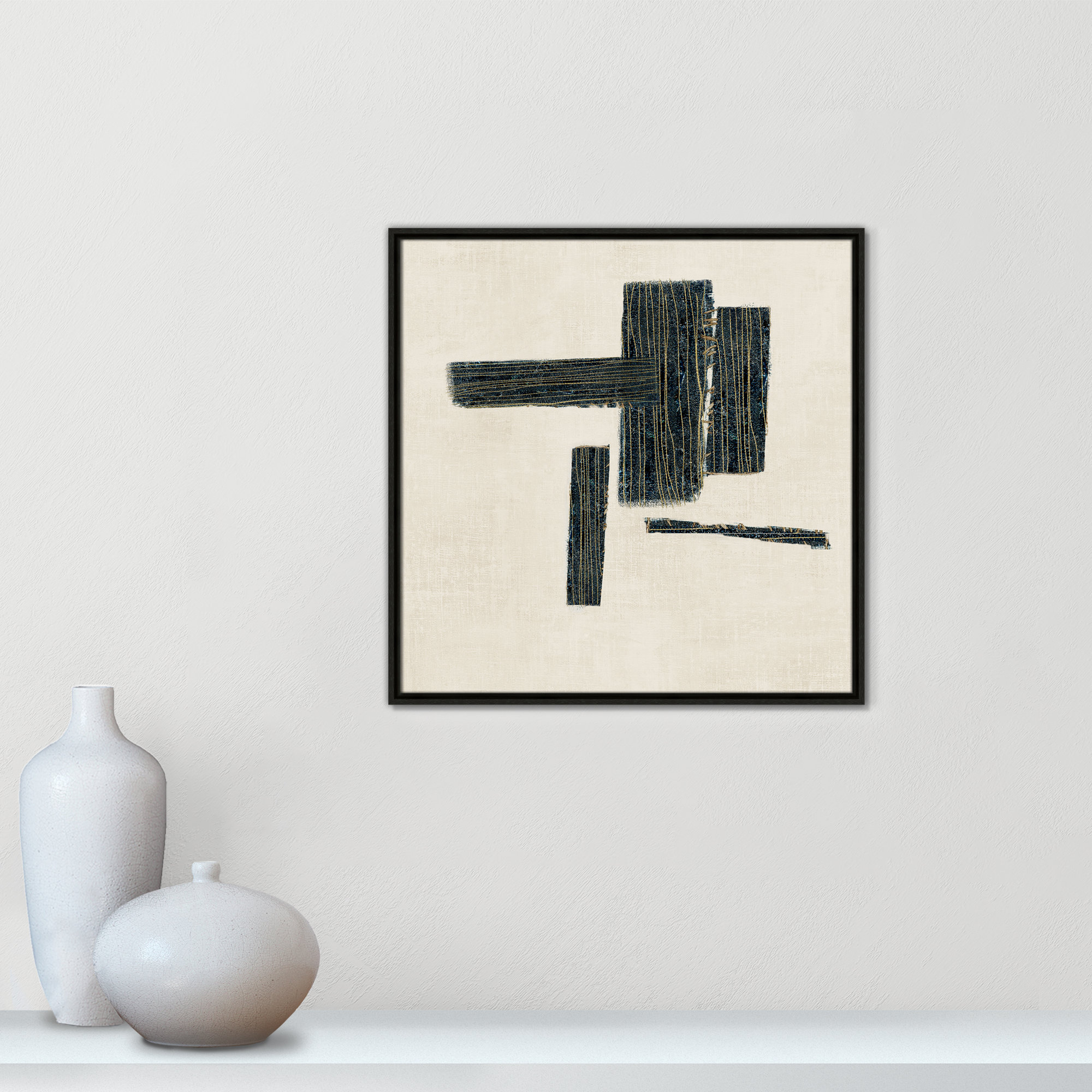 Stiched II Print by , 25.5" H x 25.5" W, Espresso