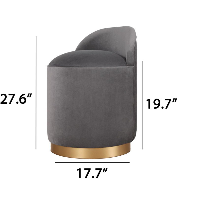 Pouf luxueux en velours gris foncé de 19,7 po x 17,7 po x 27,6 po | Revêtement 100% velours, éponge orthopédique 35 pieds, pieds en bois, capacité de poids: 352 lb | Idéal pour décorer un hôtel baroque, bohémien ou glamour