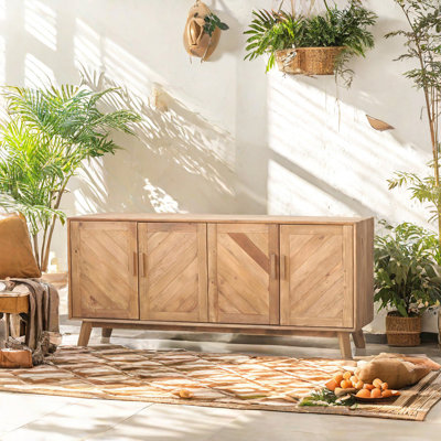 Armoire d'appoint en bois massif naturel et simple