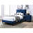 Adjustable Headboard Twin Size Bed, Navy Blue Velvet, Modern Bedroom For Youth, Construction Velvet Upholstered Youth Furniture,-293201111-293201106