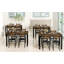Ensemble de salle à manger à quatre pieds Ohmer pour 4 personnes, ensemble de table de salle à manger pour 4 personnes, table de cuisine en bois avec chaises rembourrées-1103661233-1103661232