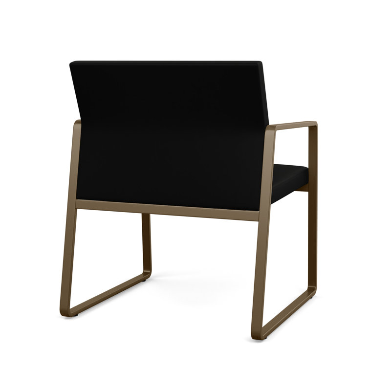 Chaise d'invité surdimensionnée Gansett, Bronze, Vinyle noir Patriot Plus