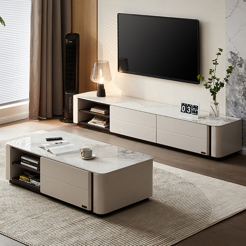 Ensemble de table basse et meuble télé de style italien minimaliste
