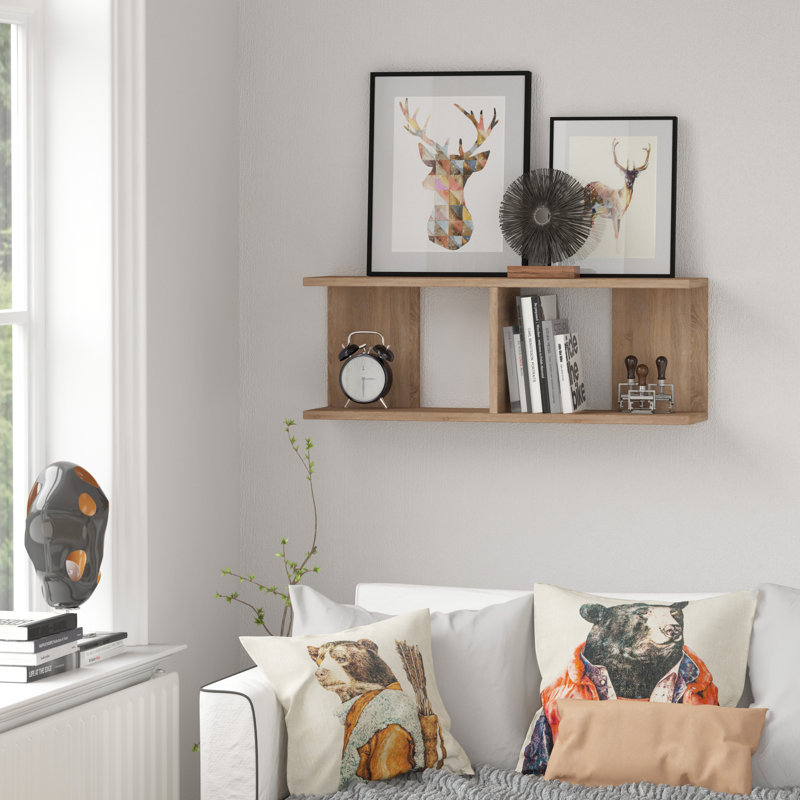2 Piece Floating Shelf, Oak