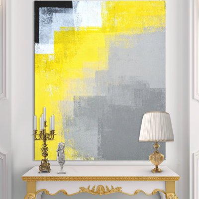 Gris et jaune/bleu/jaune/abstrait/reproduction d’art sur toile
