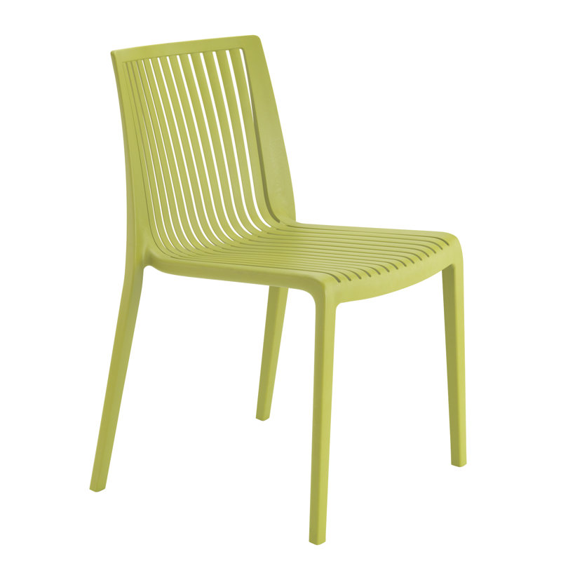 Luzmaria Stacking Patio Dining Side Chair, Green