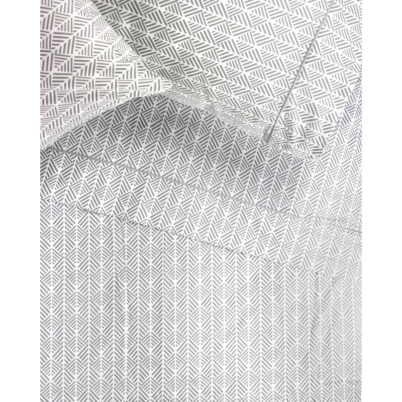 Arrows Geometric Sheet Set, Twin Sheet Set + Fitted Sheet + 1 Pillowcase, Gray