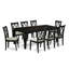 Ensemble de table de salle à manger 9 pièces comprenant une table de cuisine rectangulaire avec rallonge papillon et 8 chaises de salle à manger rembourrées en tissu de lin, 42 po x 84 po, noir-833420937-833420939-833420981