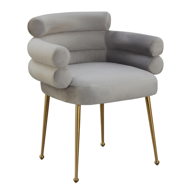 Chaise en velours Jennifer, Velours gris