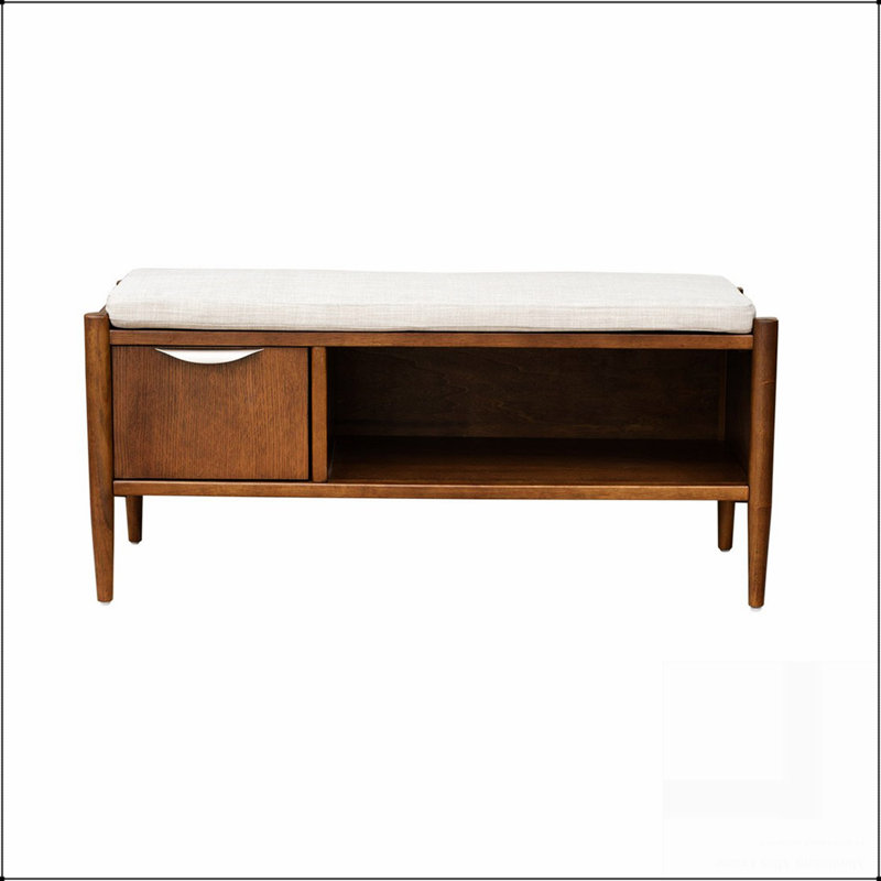 Banc d'appoint avec rangement et coussin rembourré
