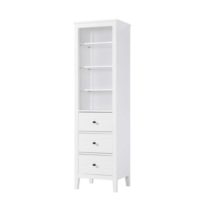 20 Inch Open Shelving Bath Storage Cabinet in White