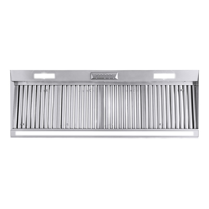 Akicon 54" 1200 CFM Ducted Range Hood Insert with 4-Speed Fan, 3 LED Lights and Heat Sensor Auto Speed