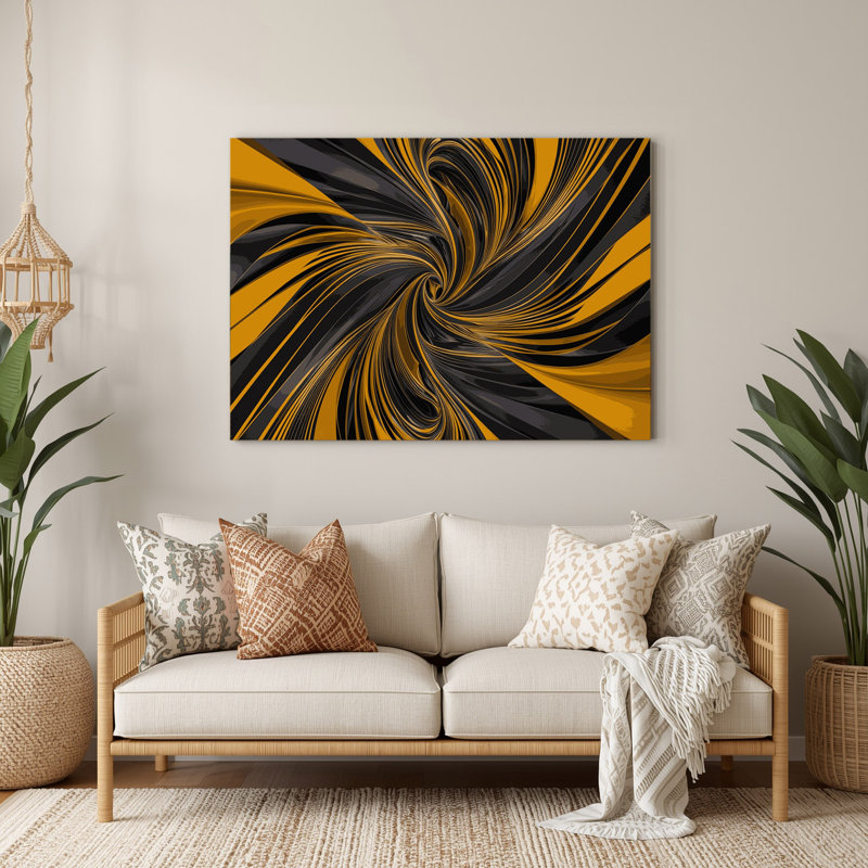 Art mural noir Op Art 69, H 240 po x l 288 po x P 0,05 po