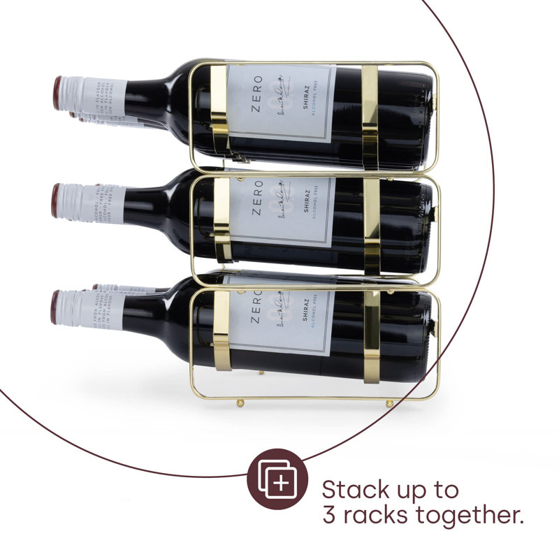 8 Bottle Wine Bottle Rack Gold