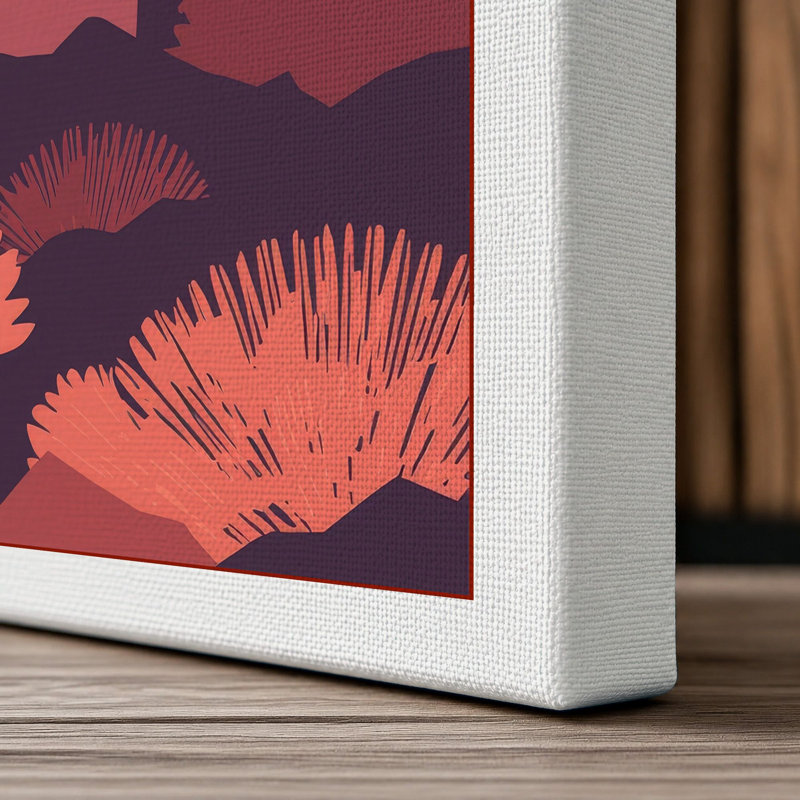 Desert at Sunset Modern - Wrapped Canvas, 30x20 - 76.2 x 50.8 cm, White Border