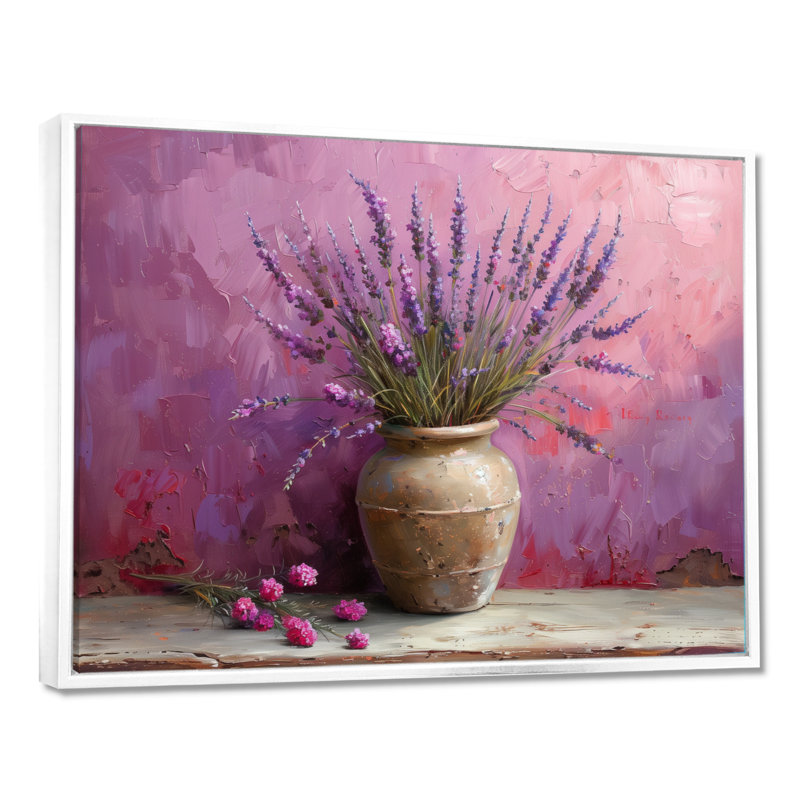 Ireene - lavande, art mural, H 34 po x l 44 po, Cadre flottant blanc
