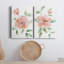 Rose Contour - ensemble de 2 peintures sur toile tendue-796999155