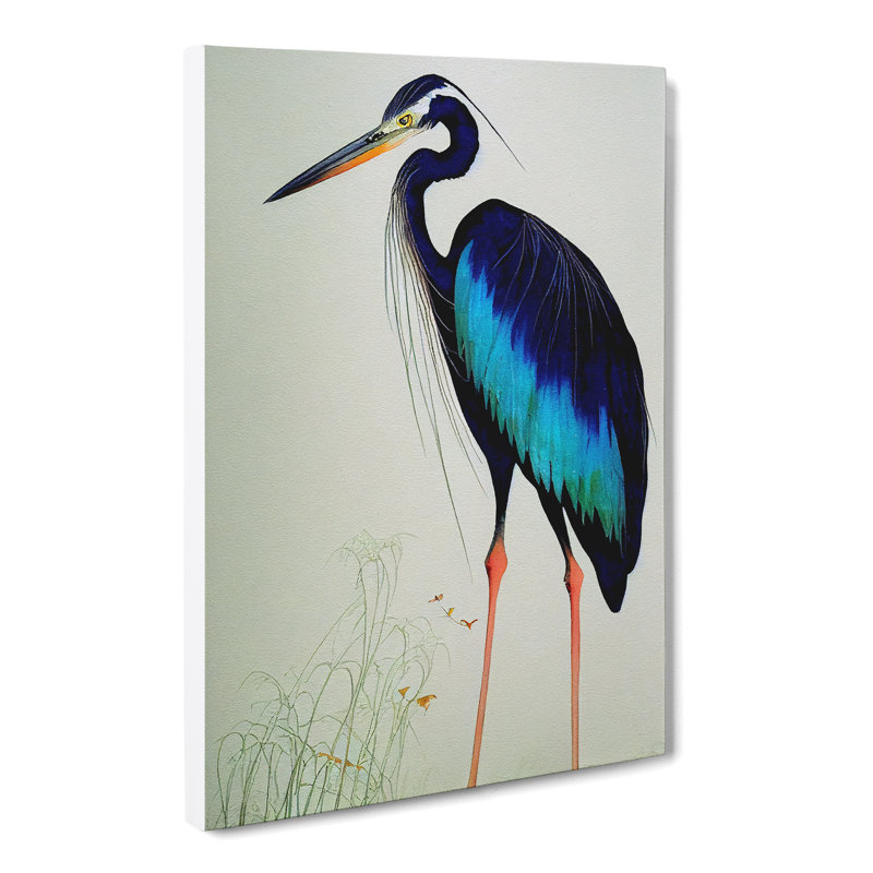 Watercolour Heron Bird Vol.1 - Wrapped Canvas, 60cm H x 40cm W x 3cm D