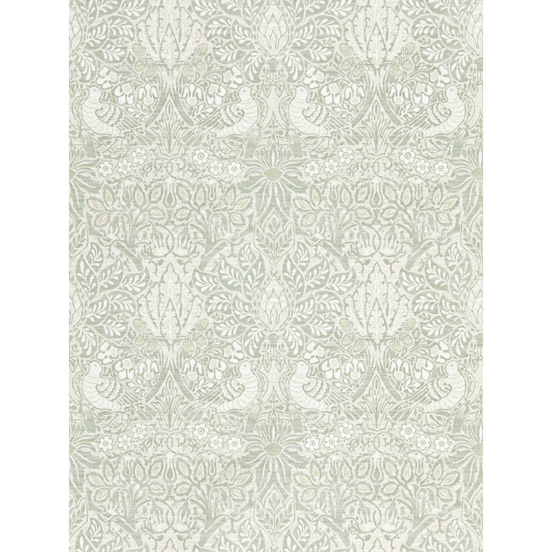 Pure Dove & Rose Wallpaper, Gray Blue
