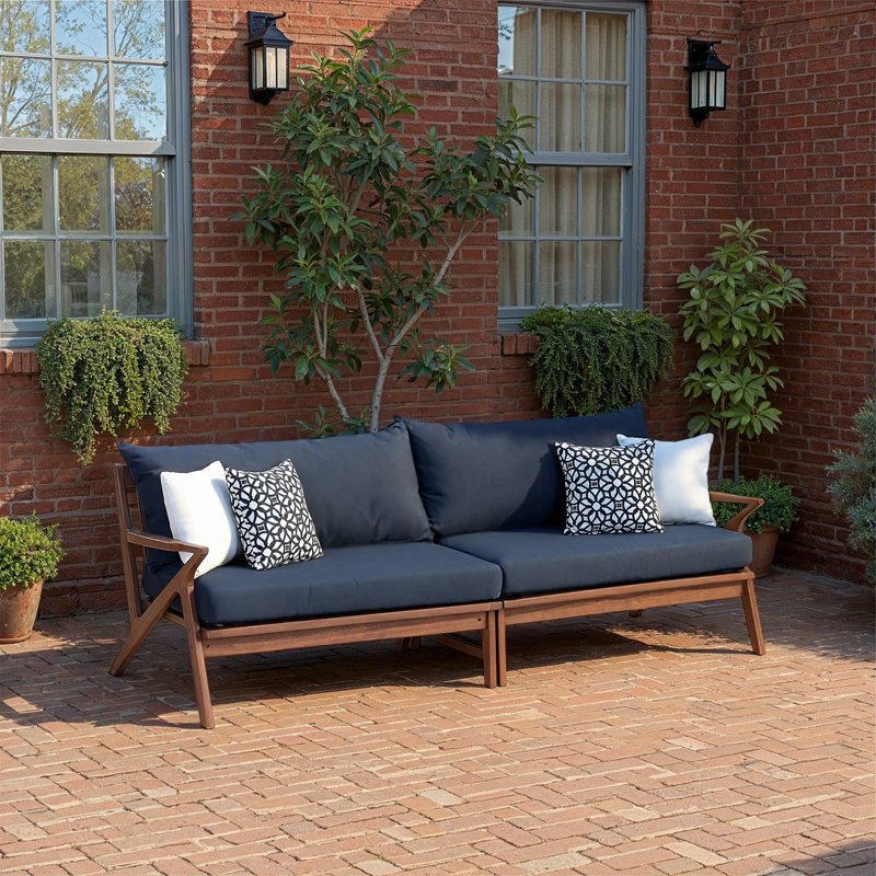 Minhaj Sunbrella Outdoor Sofa, Canvas Navy Sunbrella® Canvas